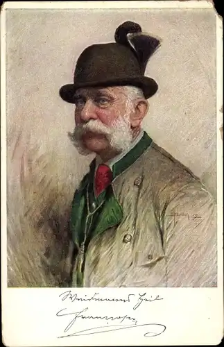 Künstler Ak Kaiser Franz Joseph I., Portrait