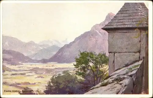 Künstler Ak Salzburg in Österreich, Ausblick vom Kapuzinerberg