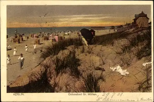 Ak Mielno Großmöllen Pommern, Strand