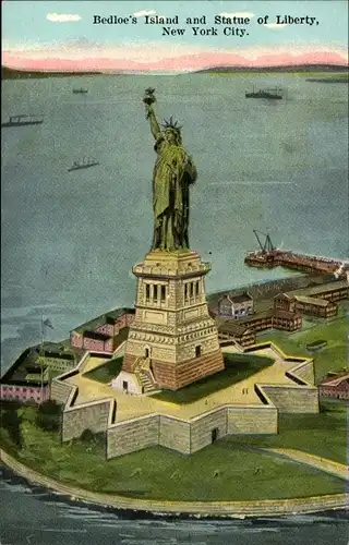 Ak New York City USA, Bedloe's Island, Freiheitsstatue
