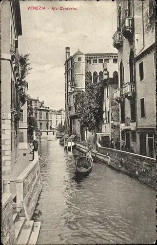 Ak Venezia Venedig Veneto, Gondel in der Gasse, Kanal