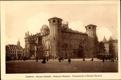 Ak Torino Turin Piemonte, Piazza Castello, Palazza Madama