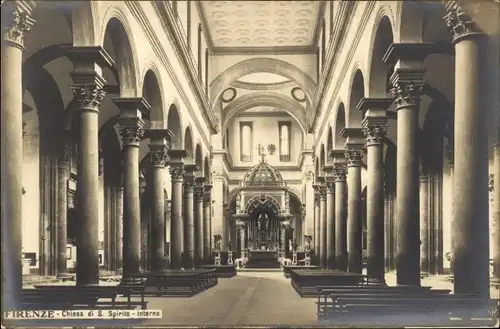 Ak Firenze Florenz Toscana, Inneres der Kirche S. Spirito