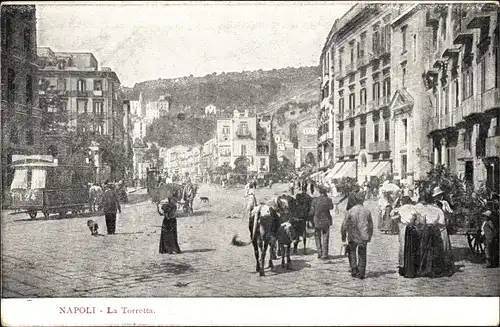 Ak Napoli Neapel Campania, La Torretta, Pferdebahn