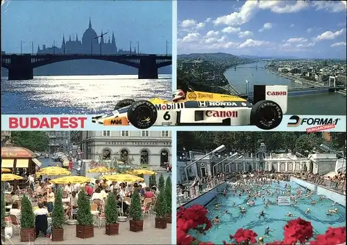 Ak Budapest Ungarn, Gesamtansicht, Formel 1