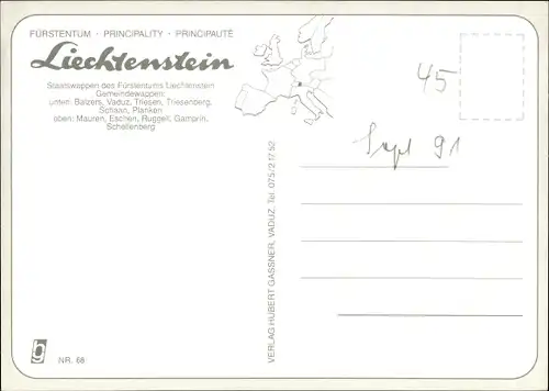 Wappen Ak Liechtenstein, Burg