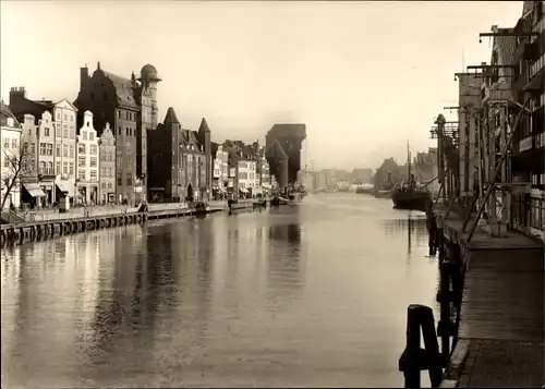 Ak Gdańsk Danzig, Lange Brücke, Frauentor, Krantor