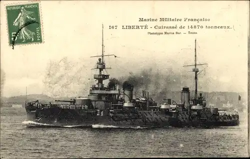 Ak Französisches Kriegsschiff, Liberte, Cuirasse