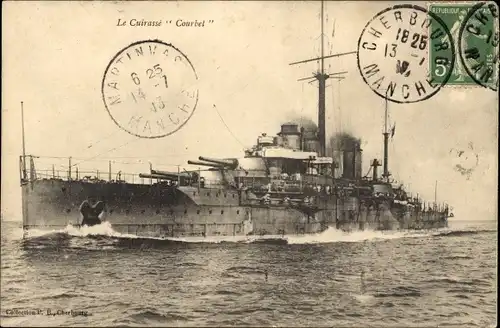 Ak Französisches Kriegsschiff, Courbet, Cuirasse