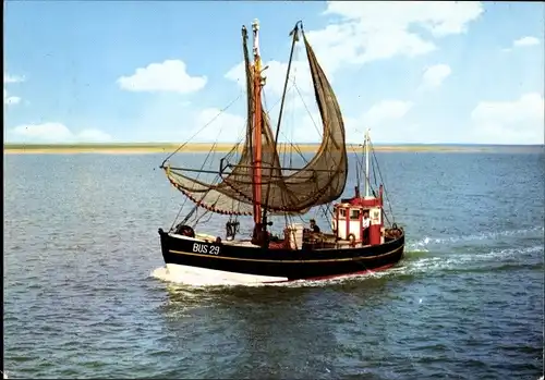 Ak Fischerboot auf der Nordsee, Krabbenkutter