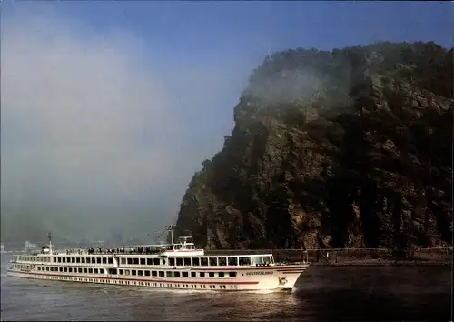 Ak Ausflugsschiff Deutschland auf dem Rhein, Loreleyfelsen