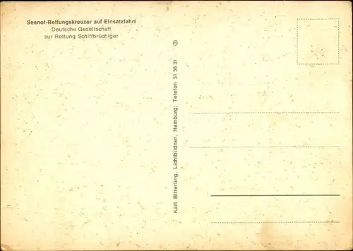 Ak Seenot-Rettungskreuzer auf Einsatzfahrt, DGzRS