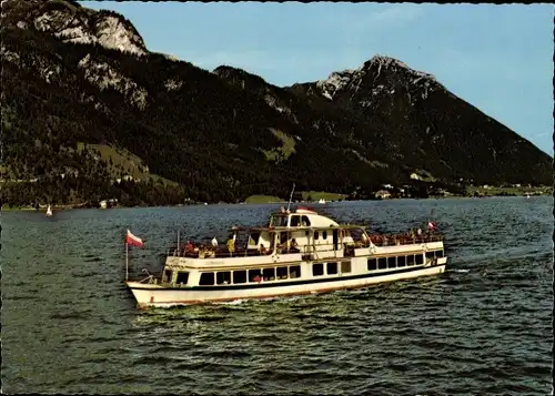 Ak Pertisau Eben am Achensee in Tirol, Motorschiff St. Benedikt