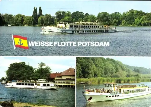 Ak Weiße Flotte Potsdam, Salonschiff Sanssouci, Nedlitz, Strandbad Ferch, Caputh, Baumgartenbrück