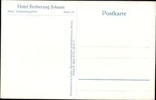 Ak Semmering in Niederösterreich, Hotel Erzherzog Johann im Winter