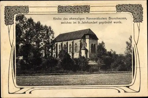 Ak Brunshausen Bad Gandersheim am Harz, Kirche des ehemaligen Nonnenklosters