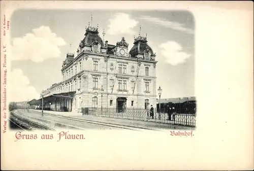 Ak Plauen im Vogtland, Bahnhof, Bahnschienen, Gleis