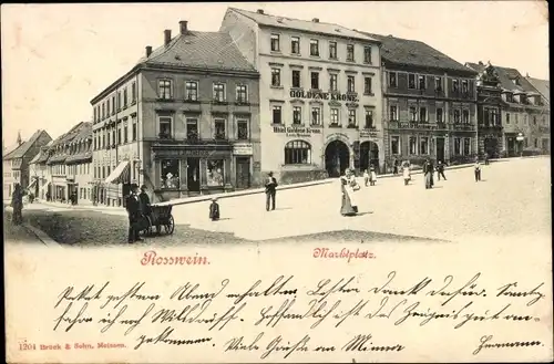 Ak Roßwein in Sachsen, Marktplatz