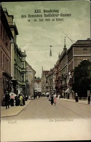 Ak Erfurt in Thüringen, XXII. Bundestag des Deutschen Radfahrer-Bundes 1905