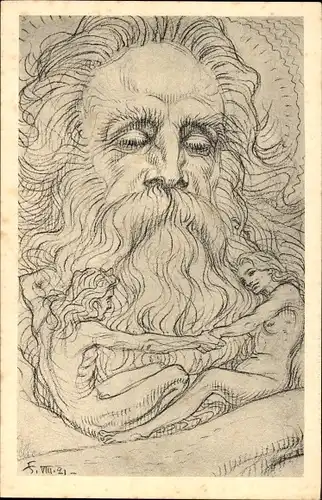 Jugendstil Künstler Ak Fidus, Nr. 94 Allvaters Kinder