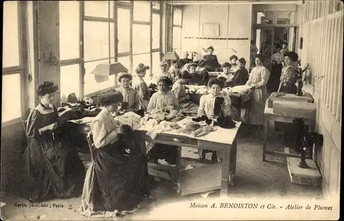 Ak Paris XI., Maison A. Benoiston et Cie., Federwerkstatt