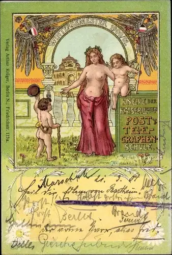 Studentika Litho Wintersemester 1900, Kneipe der Kaiserlichen Post- und Telegraphen-Schule
