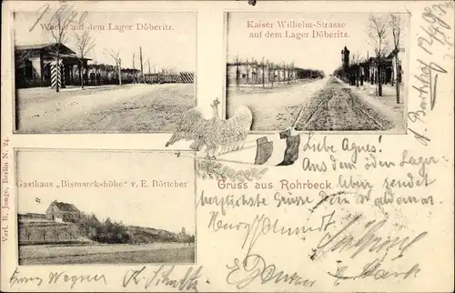Ak Rohrbeck Dallgow Döberitz im Havelland, Kaiser Wilhelm Straße, Gasthaus Bismarckshöhe