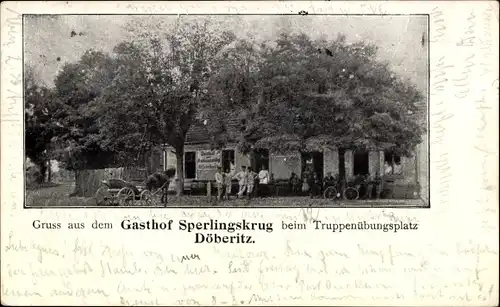 Ak Dallgow Döberitz im Havelland, Gasthof Sperlingskrug beim Truppenübungsplatz