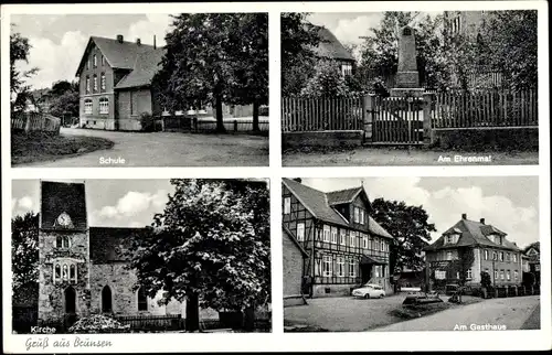 Ak Brunsen Einbeck in Niedersachsen, Gasthaus, Kirche, Schule, Ehrenmal