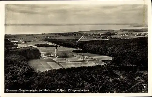 Ak Koserow Usedom, Fliegeraufnahme, Siemens Erholungsheim