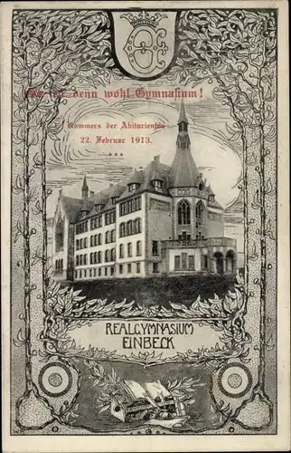 Studentika Ak Einbeck in Niedersachsen, Realgymnasium, Kommers der Abiturienten 1913
