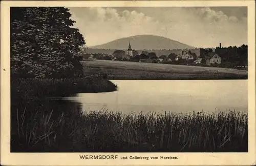 Ak Wermsdorf in Sachsen, Collmberg, Horstsee, Ortsansicht