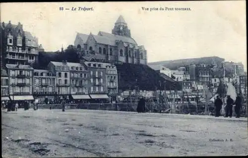 Ak Le Tréport Seine Maritime, Vue prise du Pont tournant