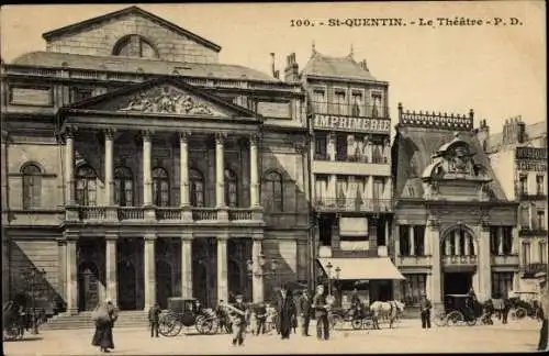 Ak Saint-Quentin Aisne, Le Théâtre