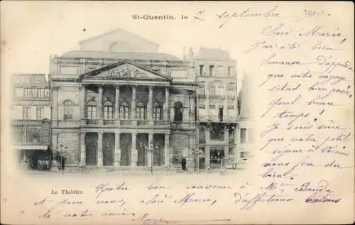 Ak Saint-Quentin Aisne, Le Théâtre