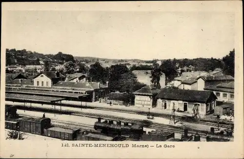 Ak Sainte Menehould Marne, La Gare