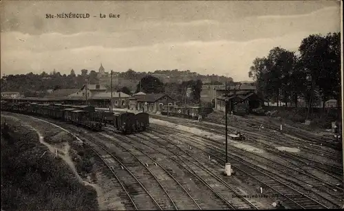 Ak Sainte Menehould Marne, La Gare