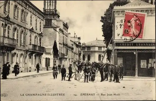 Ak Épernay Marne, Rue Jean-Moet