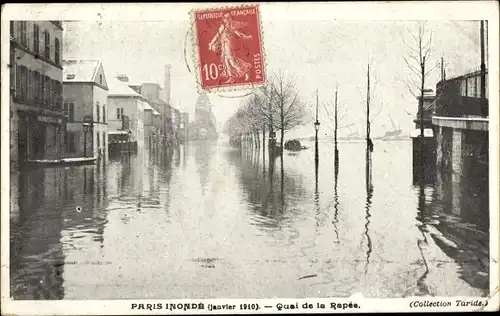 Ak Paris XII., Überschwemmungen 1910, Quai de la Rapee