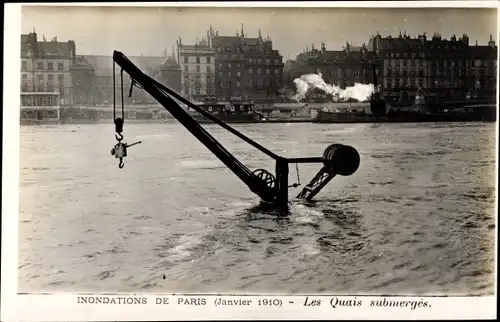 Ak Paris XII., Überschwemmungen 1910, die überfluteten Kais