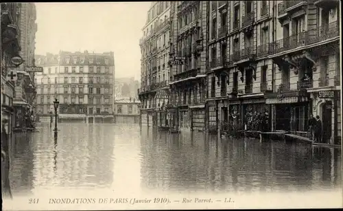 Ak Paris XII., Überschwemmungen 1910, Rue Parrot