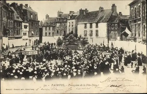 Postkarte Paimpol Côtes d'Armor, Fronleichnamsprozession