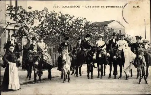 Ak Robinson Hauts de Seine, Ein Hochzeitsspaziergang