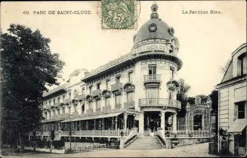 Ak St. Cloud in Hauts de Seine, Park, Blaue Flagge