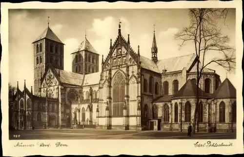 Ak Münster in Westfalen, Dom, Außenansicht, Türme