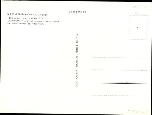 Ak Haarlemmermeer Nordholland Niederlande, Schiphol, Aroplanorama, Windtunnel