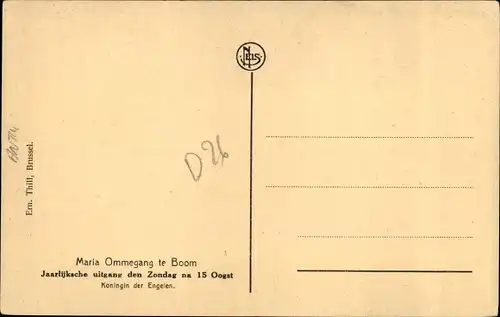 Ak Boom Flandern Antwerpen, Maria Ommegang