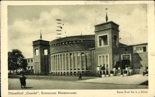 Ak Düsseldorf am Rhein, Restaurant Rheinterrasse, GeSoLei 1926