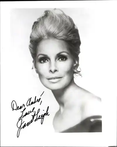 Foto Schauspielerin Janet Leigh, Portrait, Autogramm