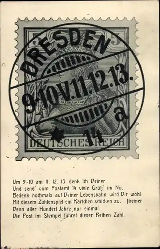 Ak Dresden Altstadt, Briefmarke, Stempel